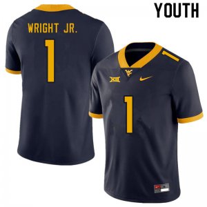 Youth West Virginia Mountaineers NCAA #1 Winston Wright Jr. Navy Authentic Nike Stitched College Football Jersey ZX15D13SK